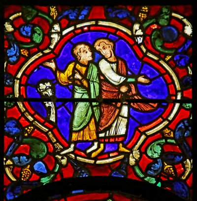 Scene fra St. Martins liv, Chartres-katedralen af French School